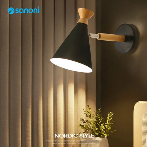 applique murale LED en bois massif style moderne et créatif - vue 2 sur 9
