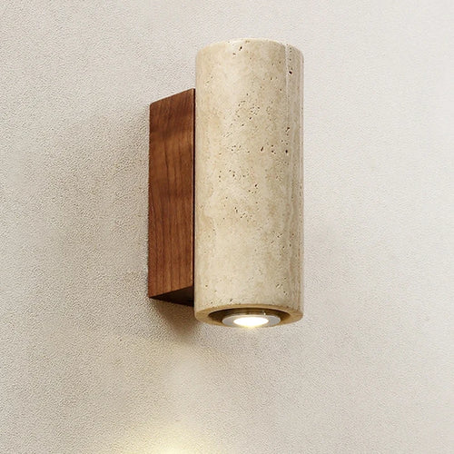 applique murale led wabi sabi en travertin décor marbre - vue 2 sur 12