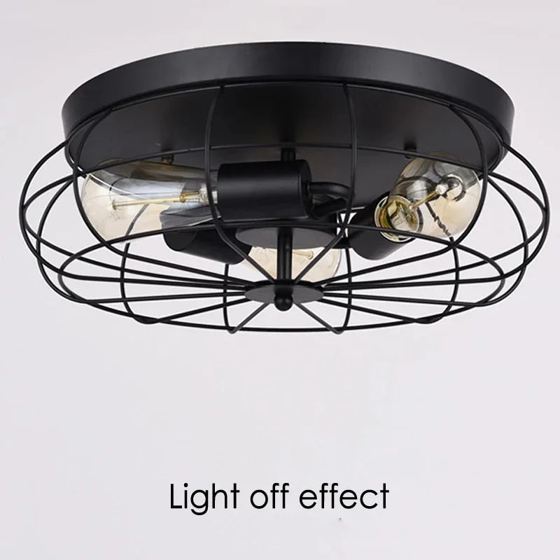 3 têtes Loft Vintage lumière industrielle luminaire couloir porche chambre plafonnier salon lampe lanterne - vue 8 sur 9