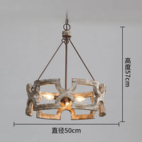 Créatif américain Rural bois lustre lumière salon salle à manger couloir magasin de vêtements boutique Restaurant suspension lampe