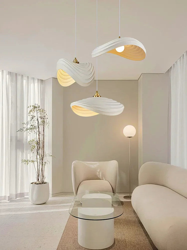 Nordic Minimalist Wabi Sabi Cream Style LED Dining Room Cafe Pendant Light Restaurant Bar Loft Home Decor Lamp Stairs Chandelier - vue 5 sur 19