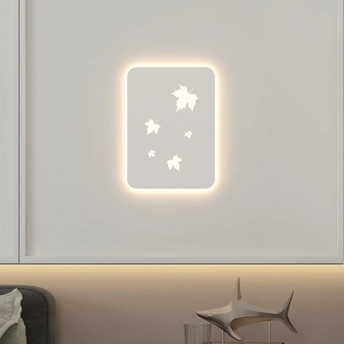 applique murale métallique à intensité variable avec feuilles d'érable - vue 5 sur 8