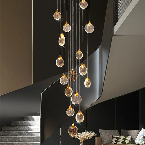 lustre moderne à LED pour escalier et duplex intérieur - vue 2 sur 12