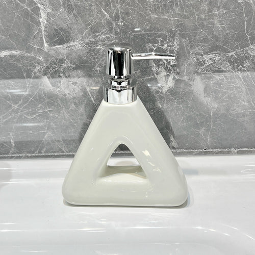 distributeur de savon céramique abstrait design pratique pour salle de bain - vue 11 sur 10