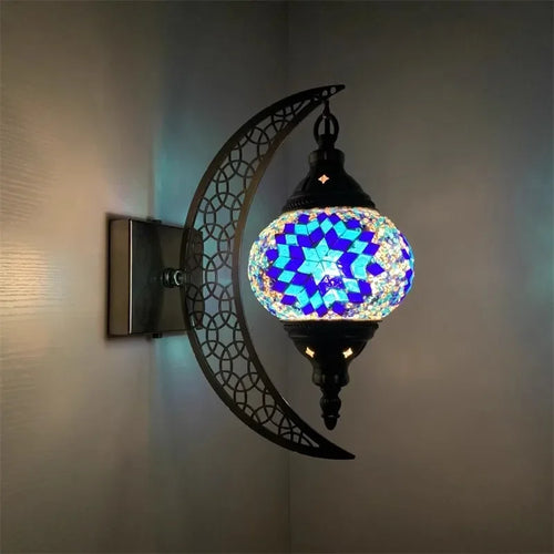 applique murale rétro bohème en forme de lune décorative artisanale - vue 15 sur 14