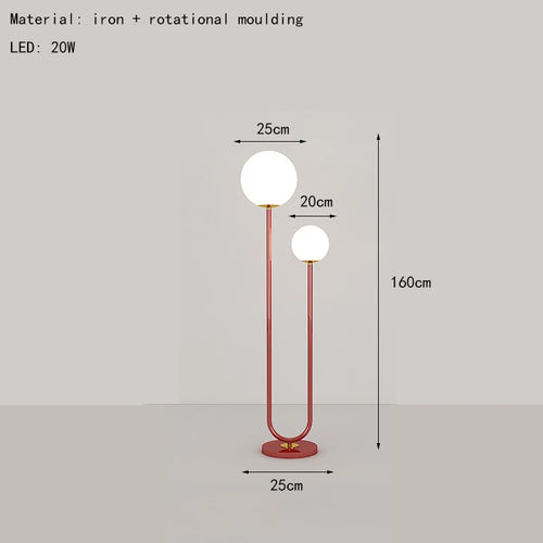 lampadaire en métal avec 3 gradations verre simple - vue 10 sur 9