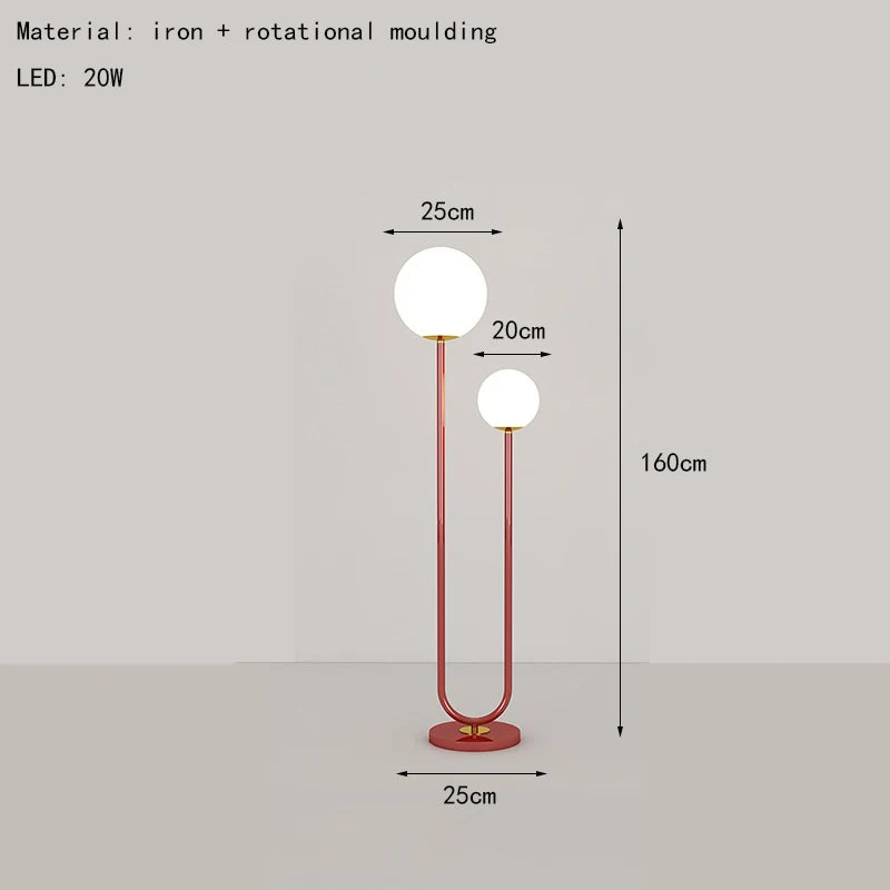 lampadaire en métal avec 3 gradations verre simple - vue 9 sur 9