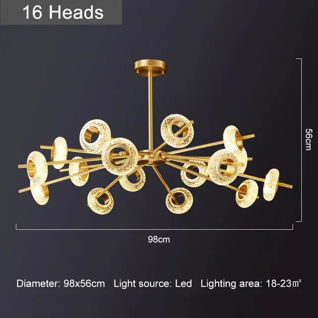 lustre moderne en cristal design pour décoration intérieure - vue 9 sur 10