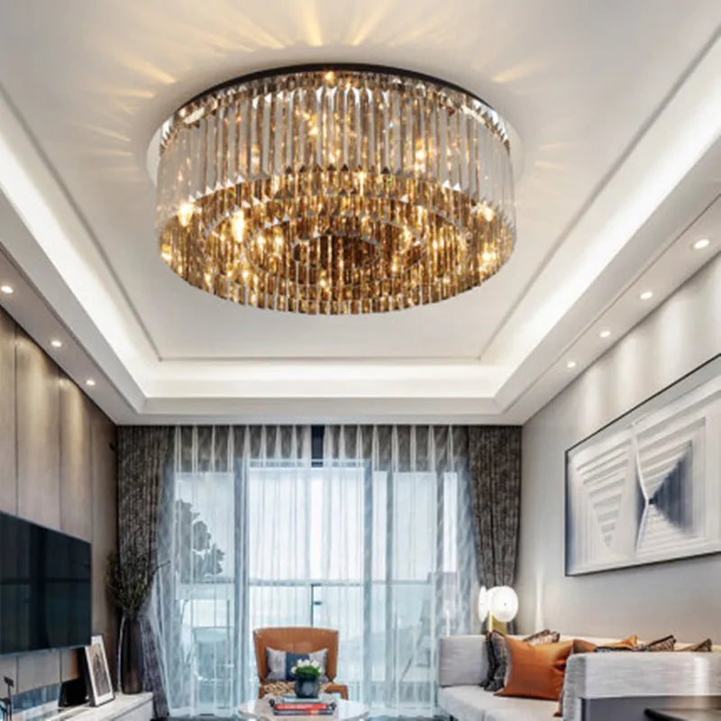 plafonnier moderne en cristal pour éclairage intérieur décoratif - vue 5 sur 6