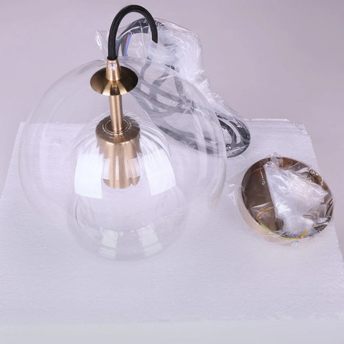 lustre nordique led en verre pour restaurant et bureau - vue 3 sur 9