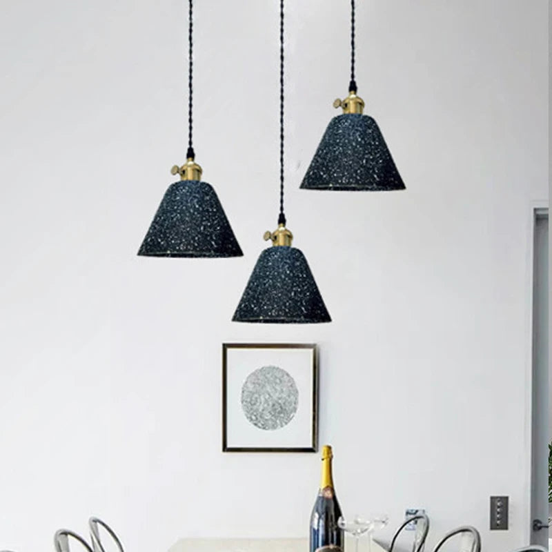lustre suspendu en ciment éclairage rétro pour intérieur - vue 5 sur 10