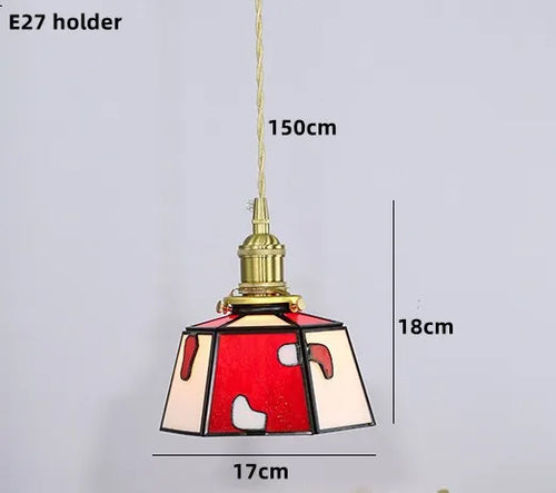 suspension nordique en verre teinté et cuivre élégant - vue 14 sur 25