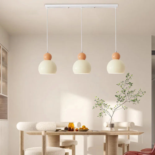 Nordique LED Suspension Plafonnier Crème Vent Gourde Lampe Pour Salon Chambre Étude Salle À Manger Décoration De La Maison Luminaires - vue 4 sur 12