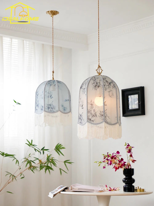suspension en tissu avec pampilles pour ambiance décorative - vue 5 sur 11