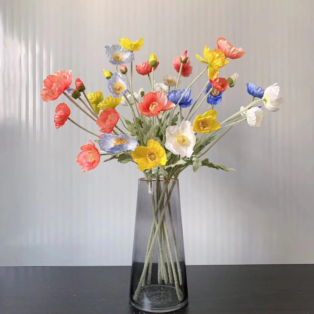 fausses fleurs de pavot en soie pour décorations de mariage et fêtes - vue 1 sur 29