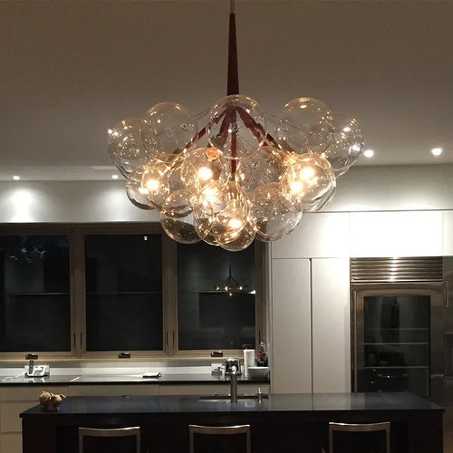 lustre moderne en verre lumineux pour décoration intérieure - vue 3 sur 18