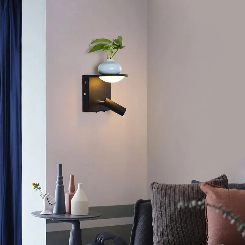 applique murale rotative avec port usb et éclairage nocturne - vue 4 sur 10