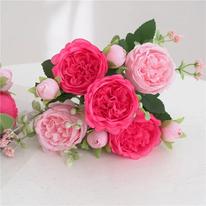 bouquet de pivoines artificielles pour décoration florale intérieure - vue 14 sur 17