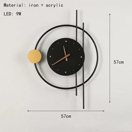horloge murale led en fer acrylique design nordique élégant - vue 9 sur 8