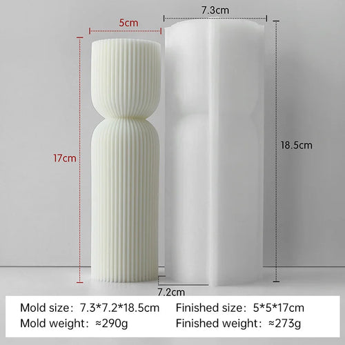 moule silicone bougie aromatique cylindrique pour résine et plâtre - vue 7 sur 20