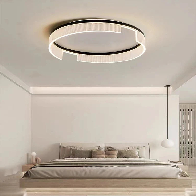 plafonnier led moderne rond en métal et acrylique pour intérieur - vue 4 sur 13