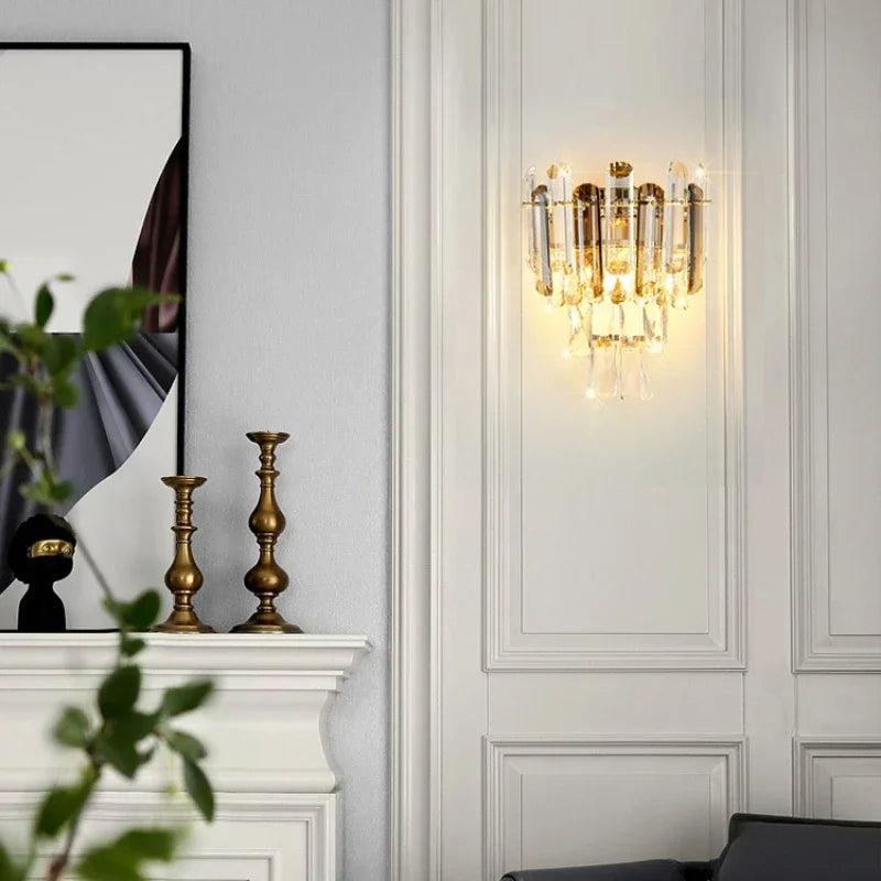 applique murale nordique créative en cristal design moderne décoratif d'intérieur - vue 6 sur 12