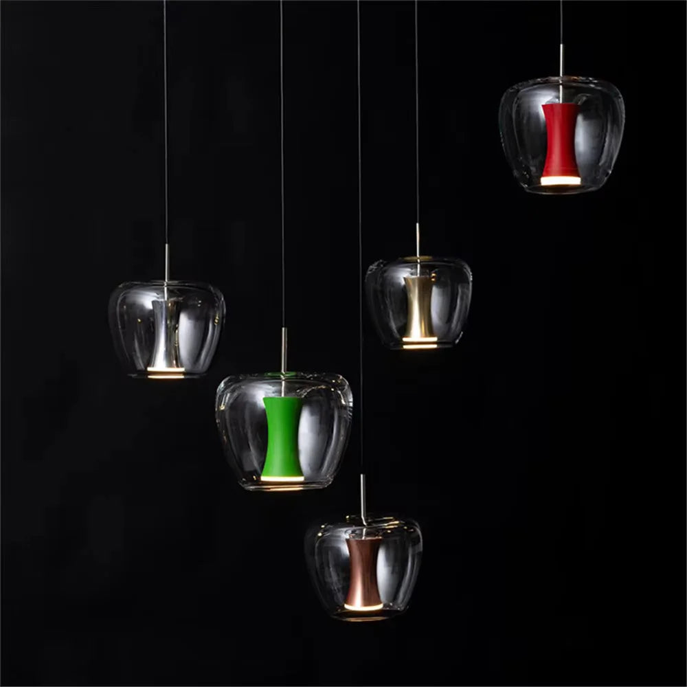 suspension led en verre transparent au design moderne pour décoration intérieure - vue 4 sur 10