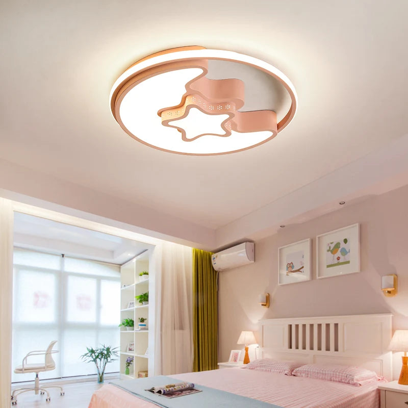 plafonnier led lune dessin animé pour enfants moderne - vue 2 sur 15