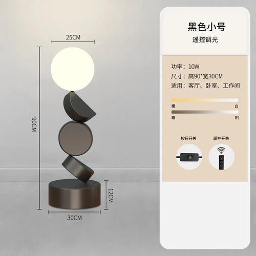 lampadaire design rond en verre pour décoration moderne - vue 9 sur 12