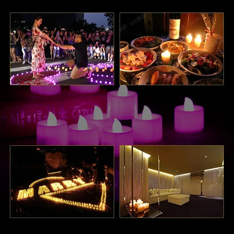 lot de bougies led sans flamme pour décorations de fête romantiques - vue 5 sur 15
