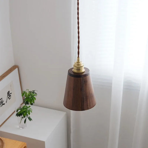 loft bois led suspension abat-jour moderne décoration maison éclairage - vue 6 sur 8