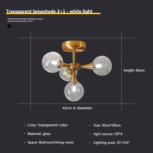 lustre nordique en verre blanc pour éclairage intérieur - vue 21 sur 23