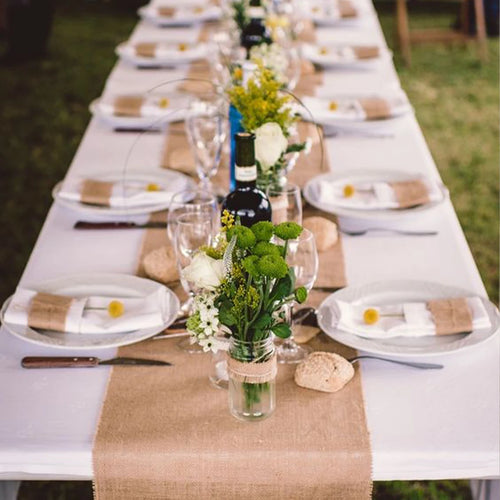 Chemin de table en lin style champetre rustique - vue 4 sur 11