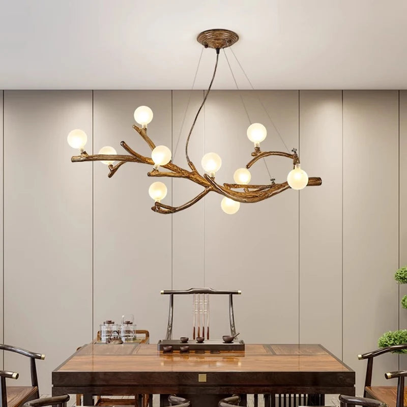 Lustre LED style branche de bois design moderne - vue 5 sur 15