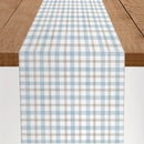 Chemin de table en lin motif carreaux maison