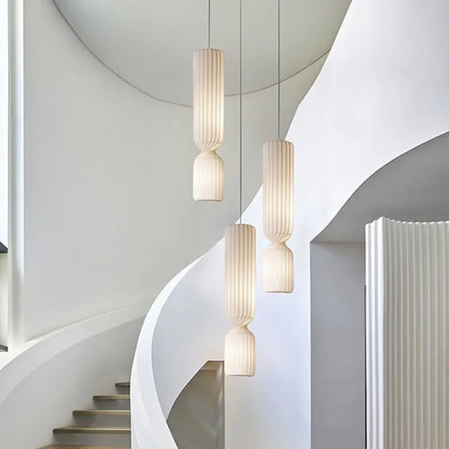 Suspension en soie de forme cylindrique de concepteur danois pour salon Duplex Villa Loft escalier décor éclairage - vue 3 sur 12
