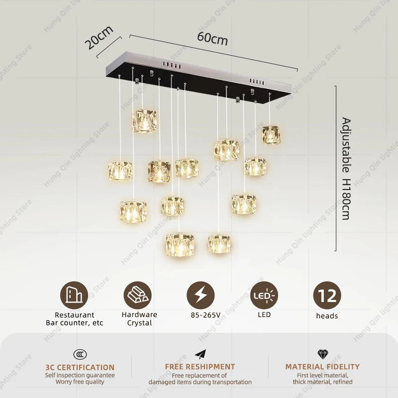lustre led design pour éclairage intérieur moderne et élégant - vue 5 sur 14