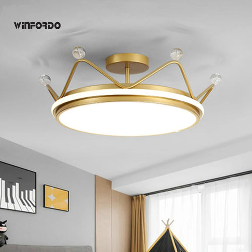 suspension pour enfants couronne leds moderne winfordo - vue 2 sur 12