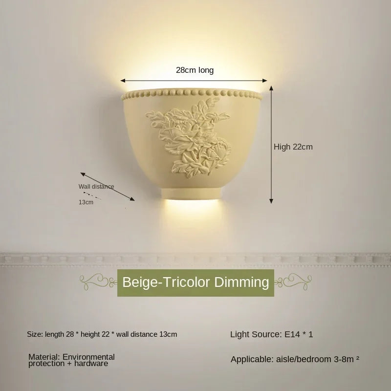 applique murale en résine d'ange sculptée décorative à led - vue 19 sur 19