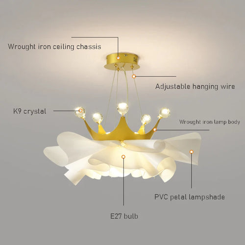 lustre moderne en cristal pour décoration romantique et chaleureuse - vue 7 sur 8