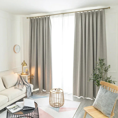 Rideau occultant effet lin isolant thermique chambre salon