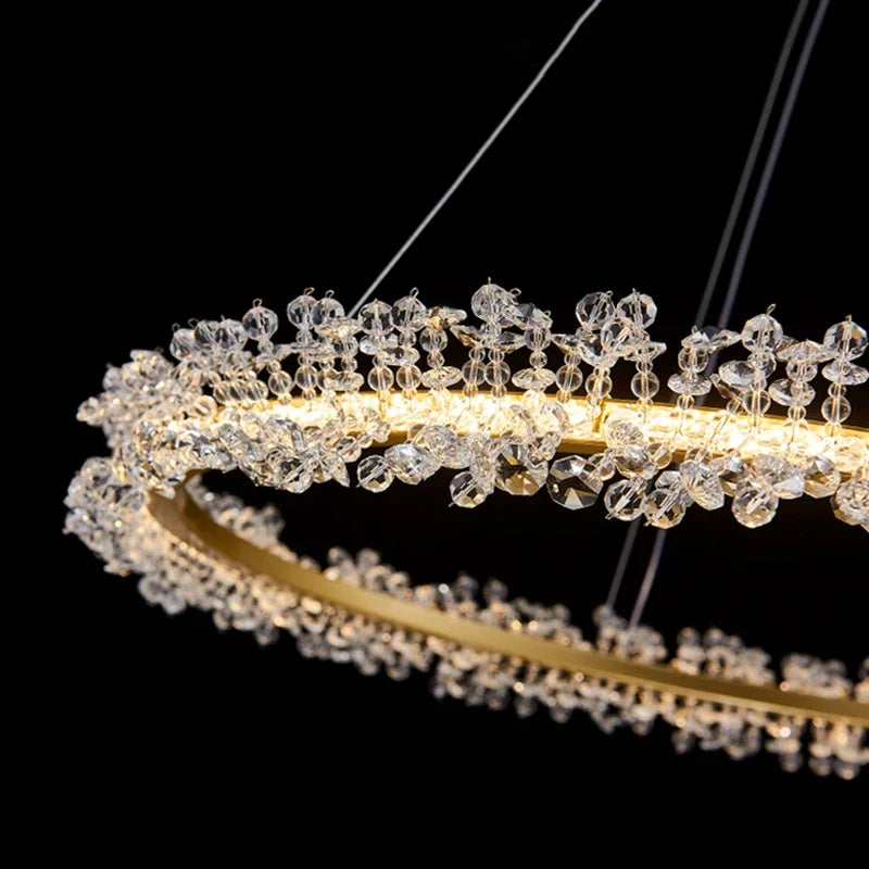 lustre nordique de luxe en cristal pour décoration moderne - vue 6 sur 17