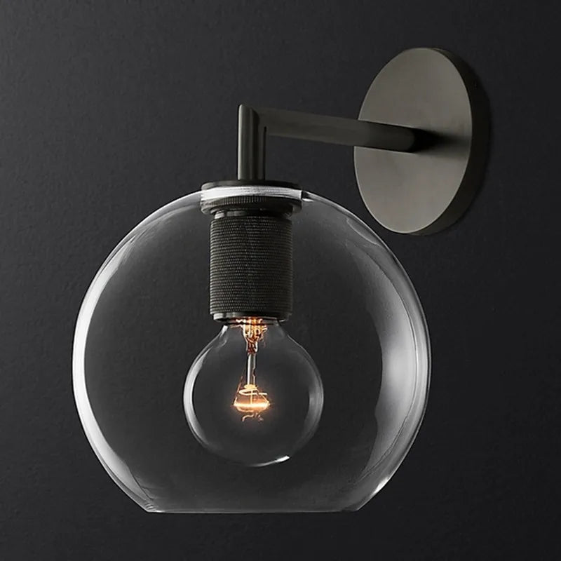 applique murale rétro américaine en verre avec éclairage led - vue 11 sur 18
