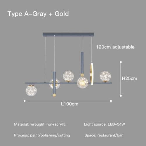 lustre led gypsophile verre gradation à distance design moderne décor intérieur