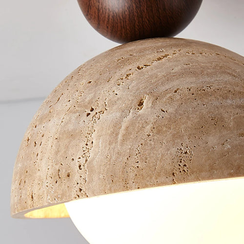 plafonnier scandinave travertin wabi sabi led marbre - vue 8 sur 8