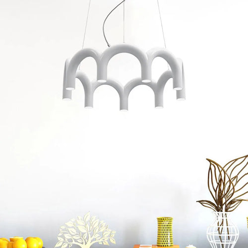 plafonnier led suspendu en métal style moderne avec cordon réglable - vue 4 sur 10