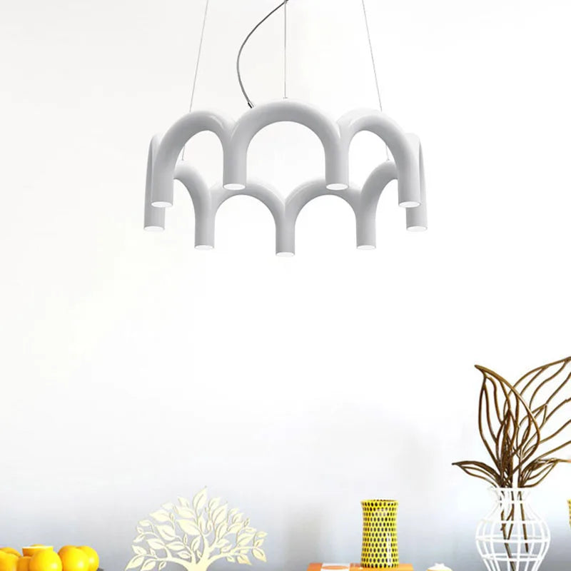 plafonnier led suspendu en métal style moderne avec cordon réglable - vue 4 sur 10