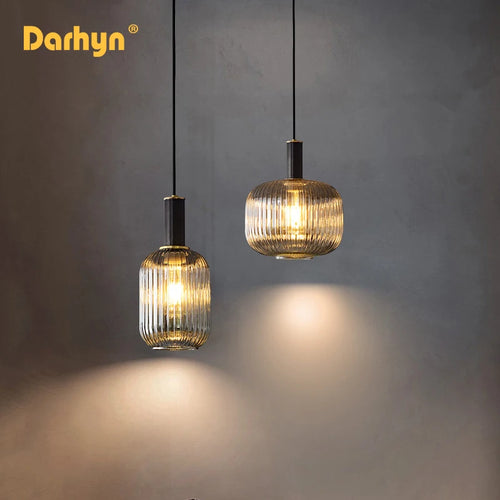 lustre rétro led en verre pour décoration intérieure - vue 2 sur 10