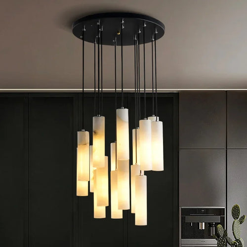 suspension en marbre naturel style nordique pour éclairage moderne - vue 3 sur 14