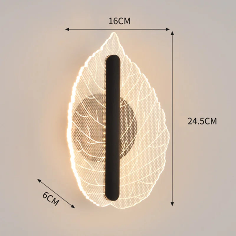 applique murale led en forme de feuille pour éclairage créatif - vue 8 sur 8